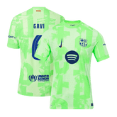 Barcelona GAVI #6 Third Away Soccer Jersey Authentic 2024/25- UCL(Spotify Logo Without Text)